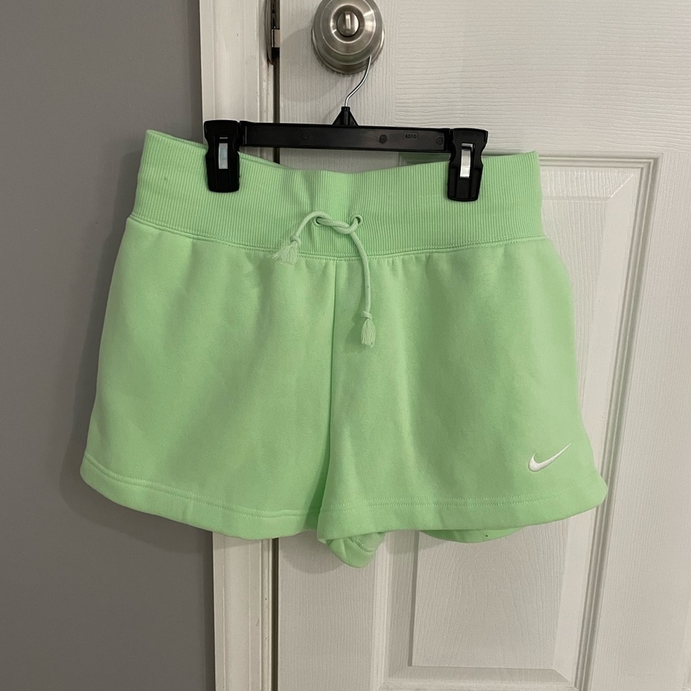 Nike Light Green Athletic Shorts with Drawstring